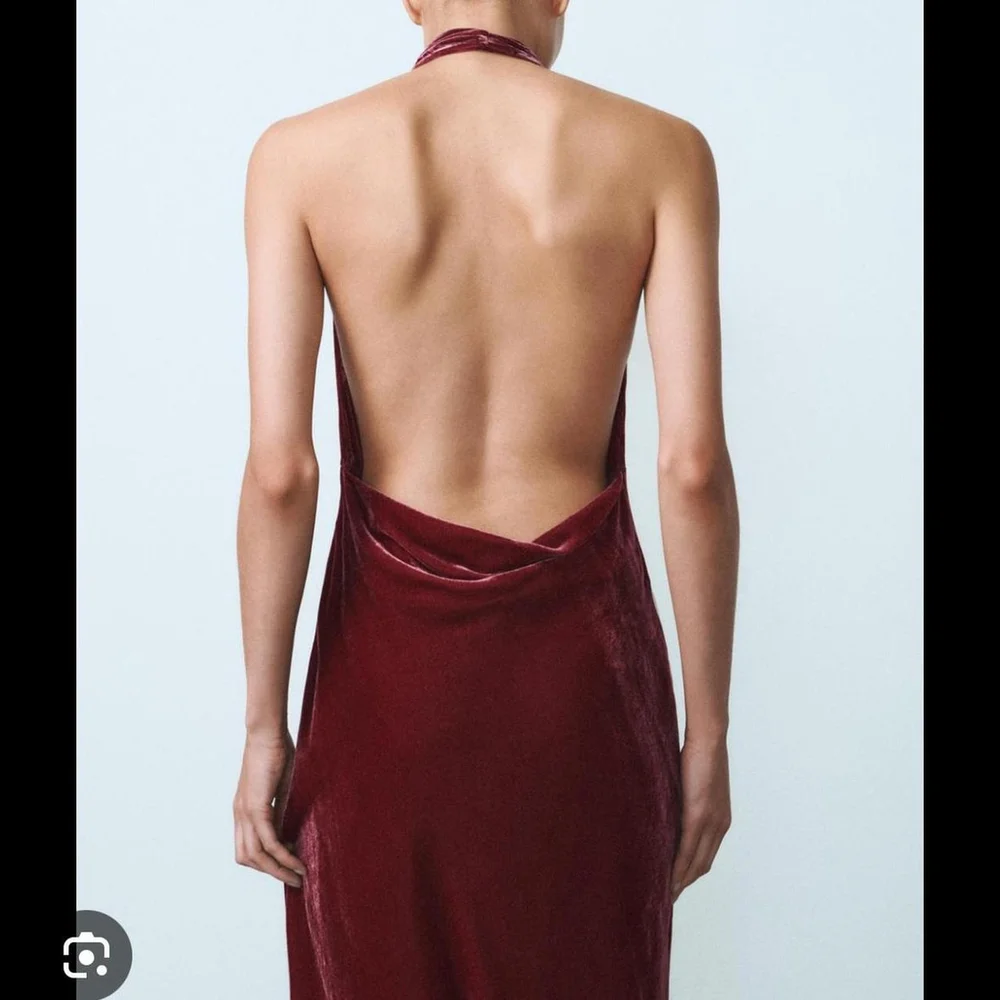 ZARA ELEGENCE VELVET OPEN BACK MIDI DRESS - SIZE XS - BRAND NEW WITH TAG - Picture 3 of 8